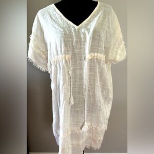 Aerie - White Sheer Beach Tunic Top